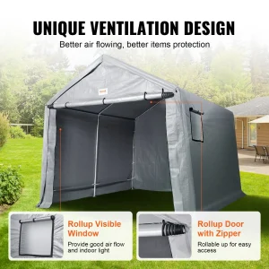 VEVOR Portable Shed Outdoor Storage Shelter, 8 x 14 x 7.6 ft Heavy Duty
