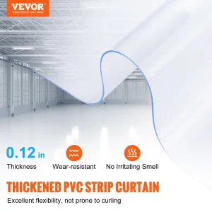 VEVOR Strip Curtain, Clear Smooth Plastic