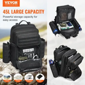 Tactical Backpack 45L 3 Compartments. With Bottle Holder