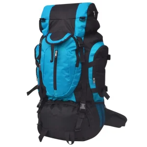 vidaXL Hiking Backpack XXL 19.8 gal Black and Blue