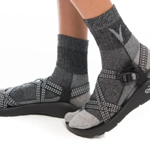 V-Toe Dark Grey Wool Hiking Socks