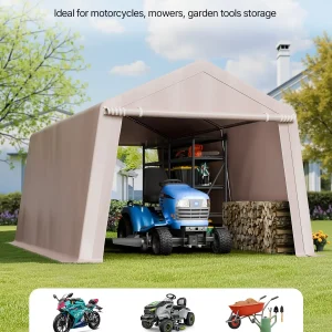 VEVOR Outdoor Storage Shed, 10 x 15 ft Portable Storage Tent with 2 Roll-up Doors