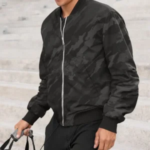 Alpine Black Retro Bomber Jacket