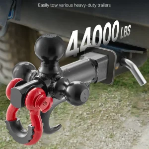 VEVOR Trailer Hitch, Tri-Ball Mount with Hook & D-ring, Trailer Ball Size 1-7/8", 2" & 2-5/16".