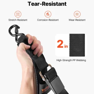 VEVOR Retractable Ratchet Straps, 2 in x 4 ft Ratchet Tie Down Straps.